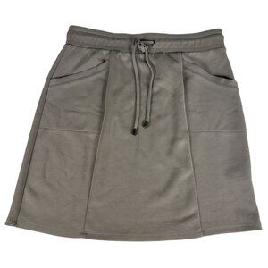 Cable & Gauge Drawstring Above The Knee Skirt Women S Gray Elastic Waist Pockets